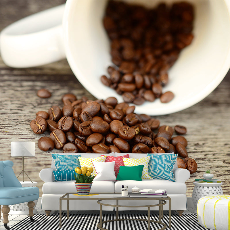 Bitter Coffee Wall Mural for Restaurant Decor Waterproofing, Made to Measure