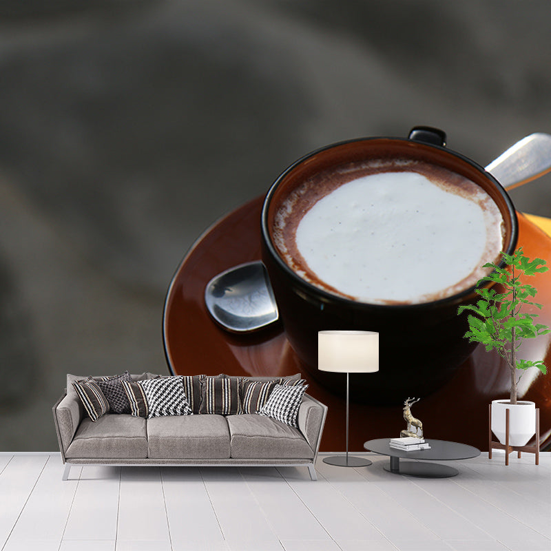 Modern Fragrant Coffee Mural Wallpaper for Decoration, Moisture Resistant