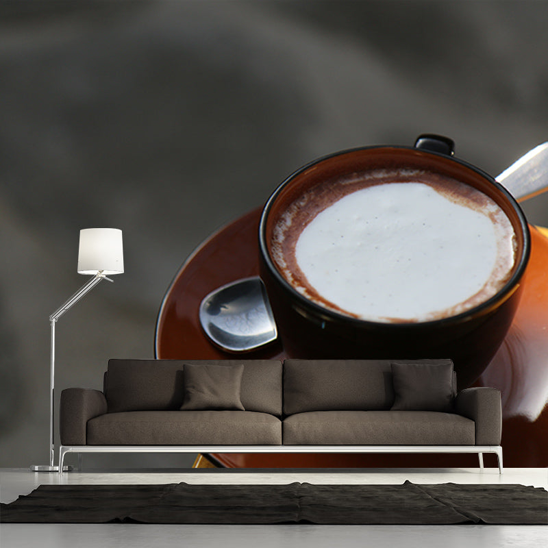 Modern Fragrant Coffee Mural Wallpaper for Decoration, Moisture Resistant