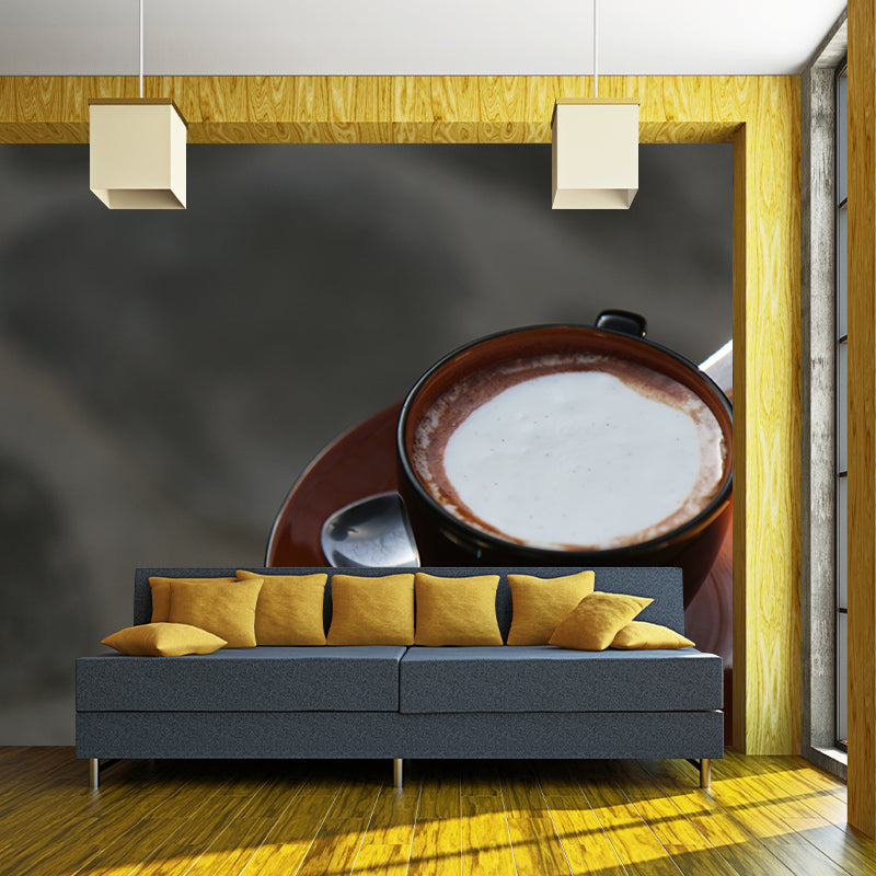 Modern Fragrant Coffee Mural Wallpaper for Decoration, Moisture Resistant
