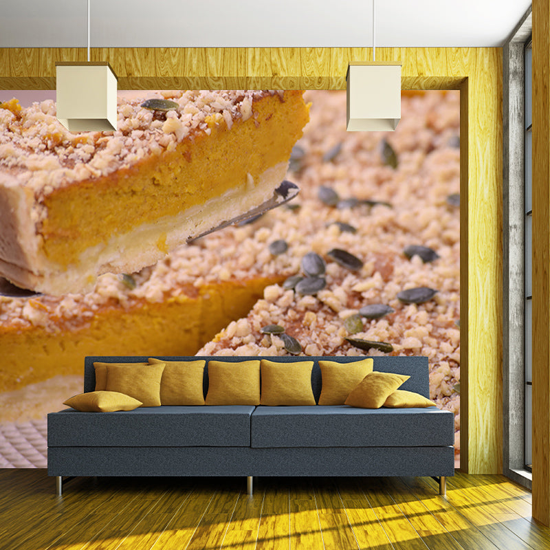 Yummy Cake Mural Wallpaper Soft Color Contemporary Wall Covering for Cake Shop