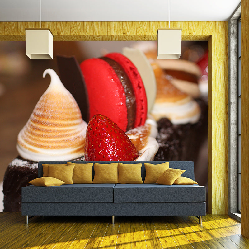 Chocolate Dessert Mural Modern Style Wall Covering for Dessert Shop Baking Shop