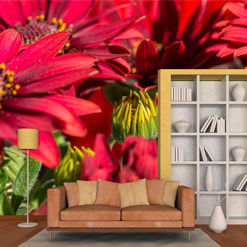 Flower Mural Wallpaper Bedroom Decoration Wall Art, Moisture Resistant