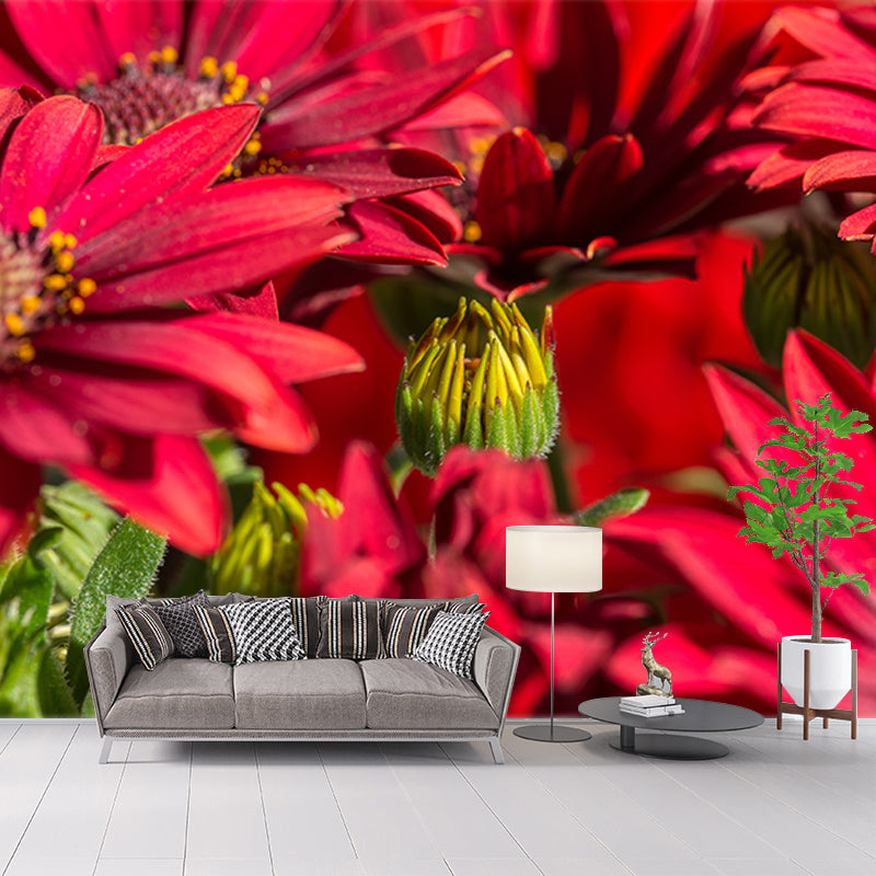 Flower Mural Wallpaper Bedroom Decoration Wall Art, Moisture Resistant