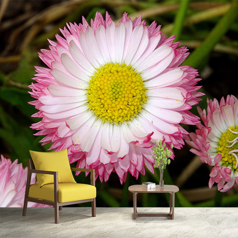 Elegant Chrysanthemum Murals Modern Wall Covering for Sitting Room, Water Resistant
