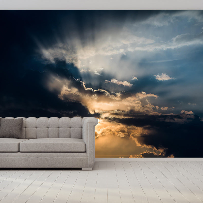 Modern Sky Wall Mural Moisture Resistant Wall Covering for Bathroom