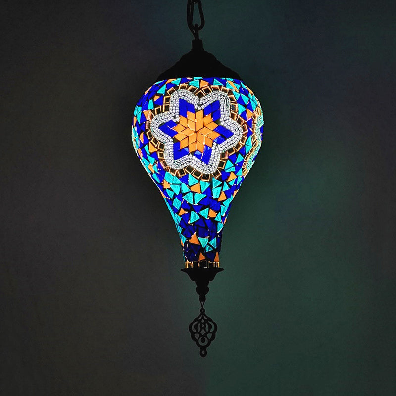 1 kop ijs hanglamp lichtbeveiliging traditionele witte/rood/geel gekleurd kunstglas plafondlamp