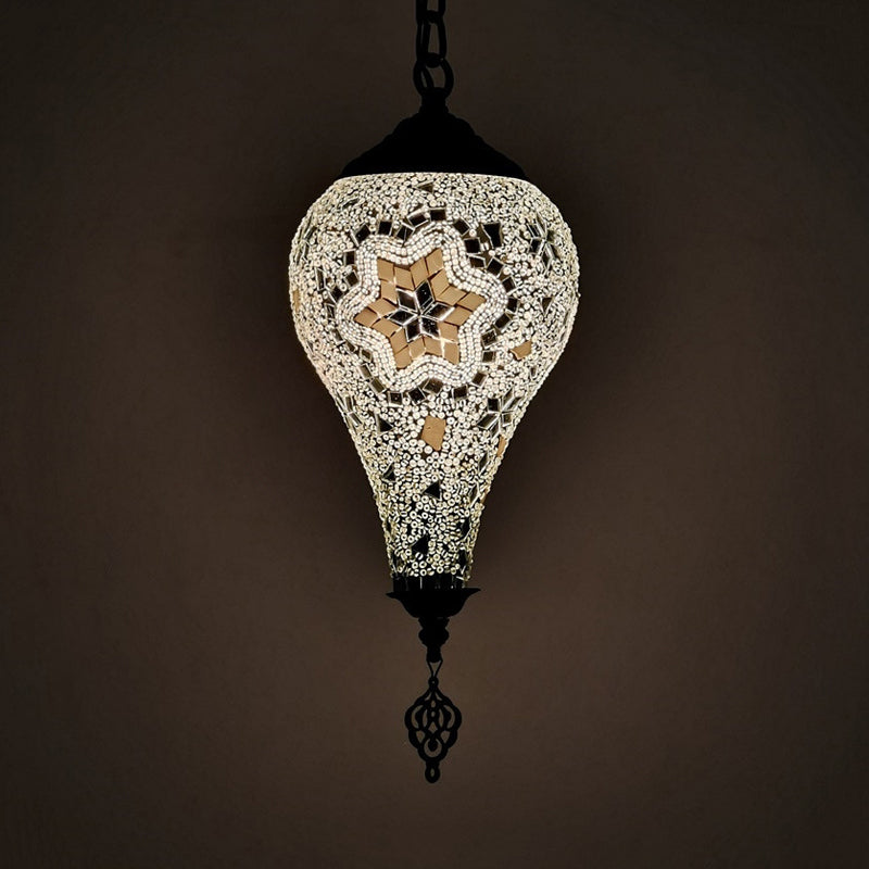 1 kop ijs hanglamp lichtbeveiliging traditionele witte/rood/geel gekleurd kunstglas plafondlamp