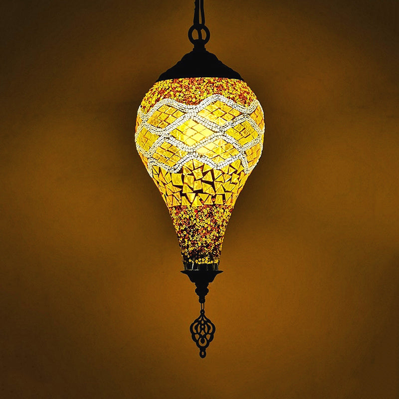 1 kop ijs hanglamp lichtbeveiliging traditionele witte/rood/geel gekleurd kunstglas plafondlamp