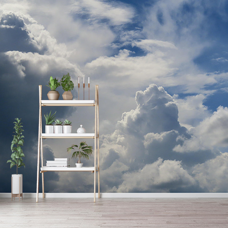 Customized Modern Sky Wall Mural Moisture Resistant Wall Art for Bathroom