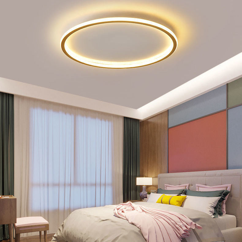 Modern Simple Style Round Ceiling Mounted Light Aluminum 1 Light Flush Mount Lighting