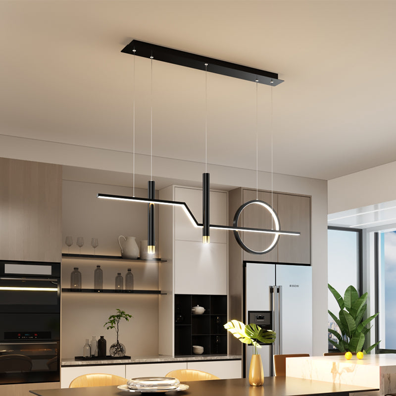 Linear Island Lighting Fixtures Contemporary Metal Pendant Lights For Kitchen Island