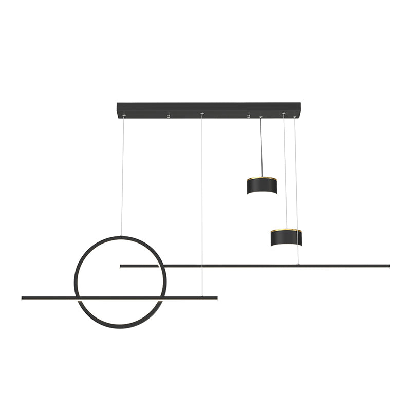 Zeitgenössische lineare Kronleuchterbeleuchtung Metall Island Deckenleuchte für Küche