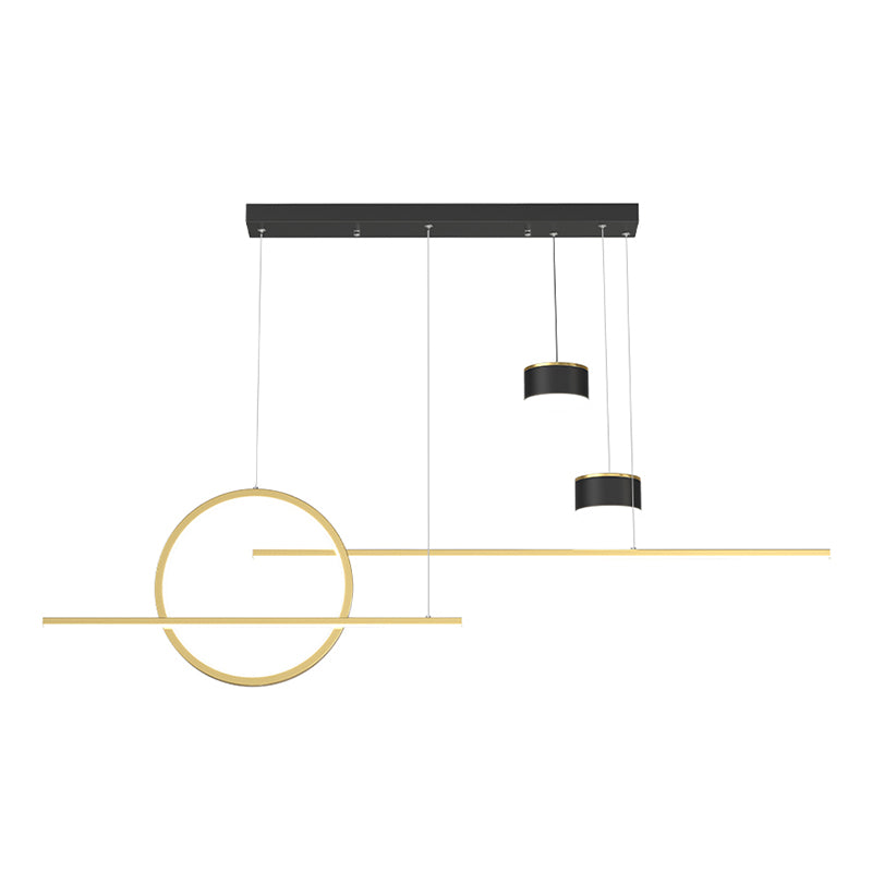 Zeitgenössische lineare Kronleuchterbeleuchtung Metall Island Deckenleuchte für Küche