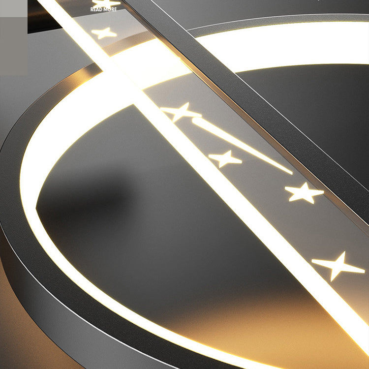 Moderne Kugel Island Beleuchtung Metal 4 Light Island Pendelleuchte in Schwarz