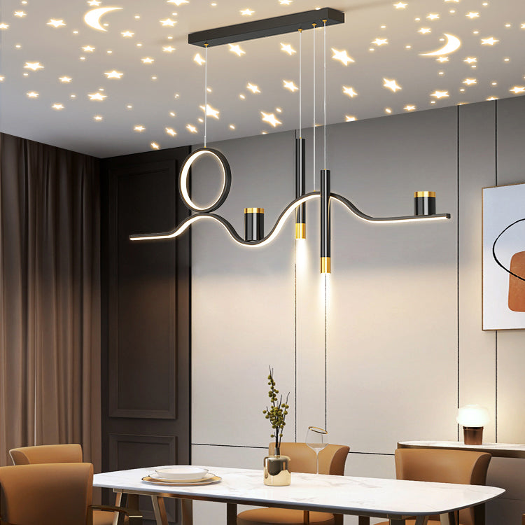 Contemporary Pendant Lights Linear Hanging Ceiling Lights for Dining Room