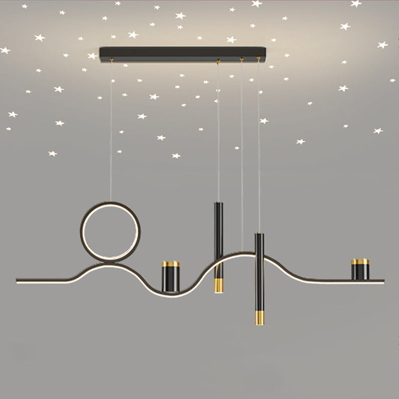 Contemporary Pendant Lights Linear Hanging Ceiling Lights for Dining Room