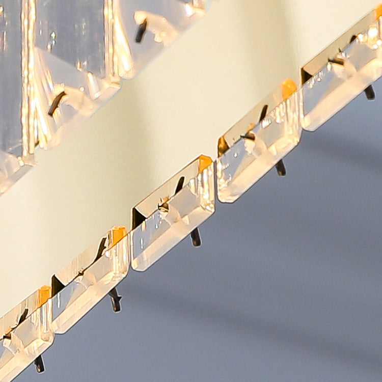 Moderne Kücheninselbeleuchtung linearer Kristall 2 leichte Kronleuchterleuchten