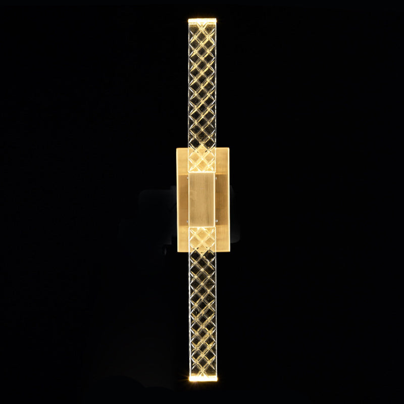 Linearer Schatten mehrlächer Wandleuchten Moderner Kristallwandmontageleuchte in Gold