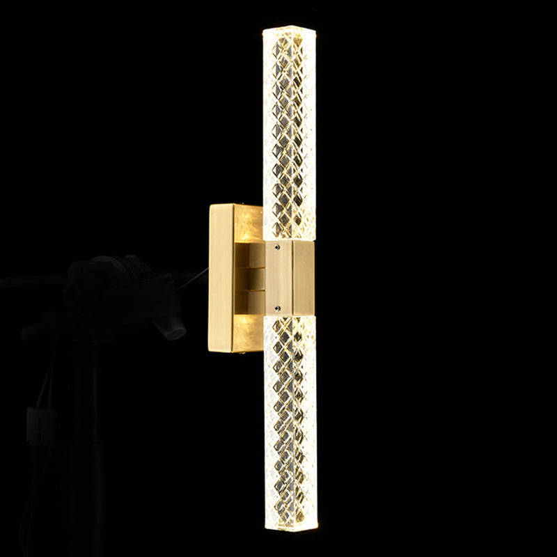 Linearer Schatten mehrlächer Wandleuchten Moderner Kristallwandmontageleuchte in Gold