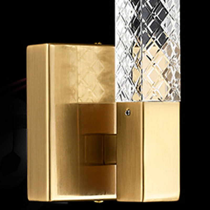 Linearer Schatten mehrlächer Wandleuchten Moderner Kristallwandmontageleuchte in Gold