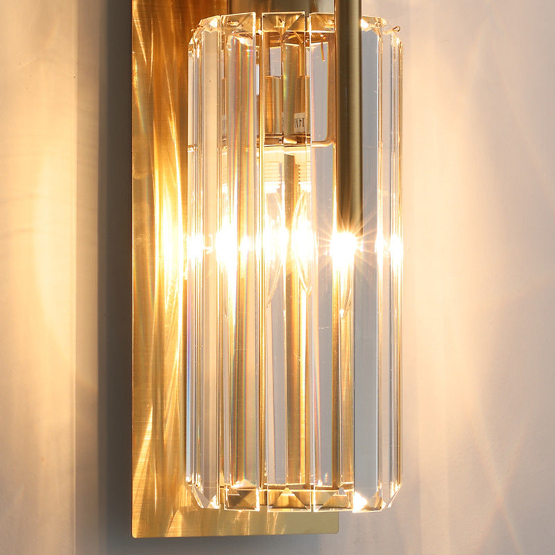 Geometrischer Schatten mehrleicht Wandleuchten Moderner Kristallwandmontageleuchte in Messing