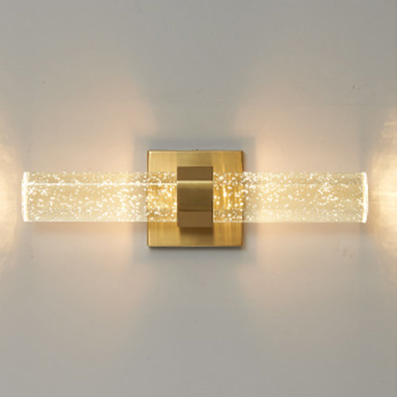 Lineare 2 Leichter Wandleuchten moderner Kristallwandmontageleuchte in Gold