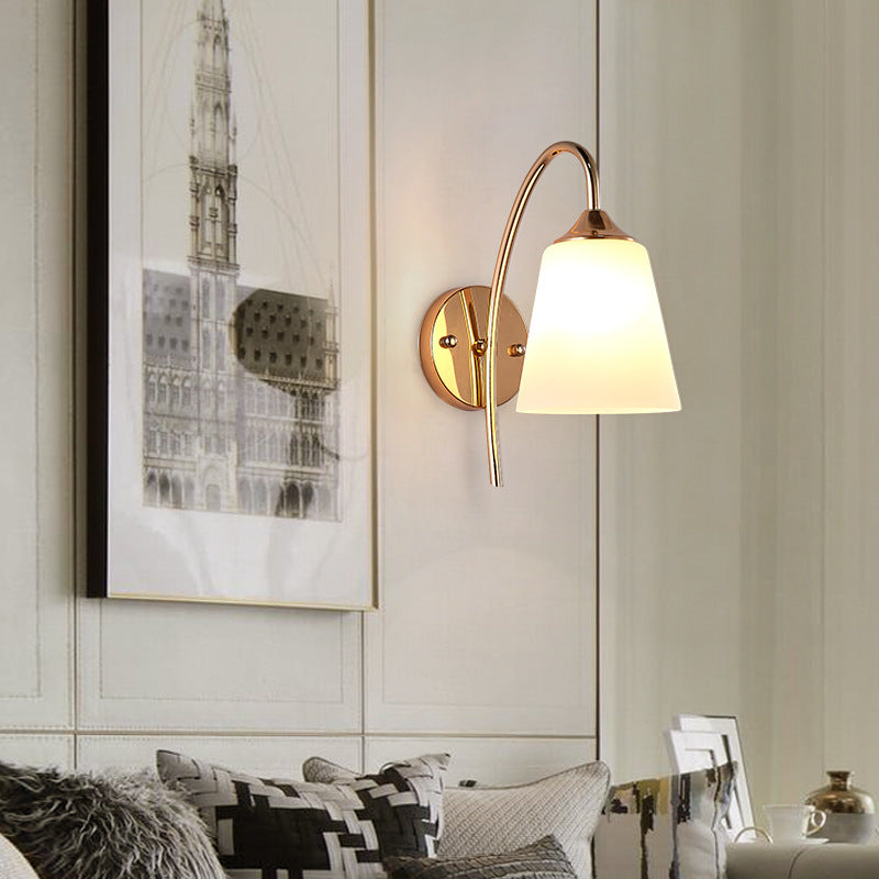 Glasgeometrische Wandbeleuchtung mit modernen Stil 1 Lichtwandmontiertes Leuchten in Gold