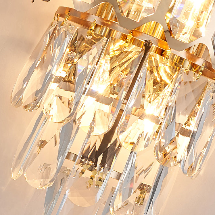 Geometrische Multi-Lights-Wandleuchten Moderner Kristallwandmontageleuchte in Gold