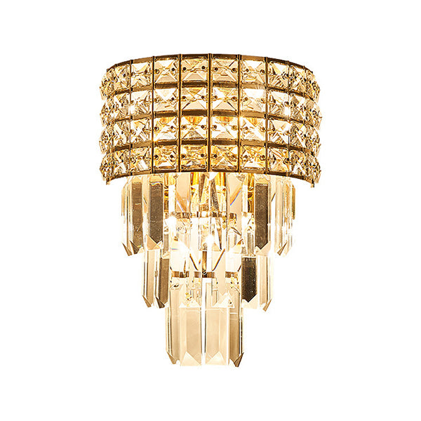 Geometrische Multi-Lights-Wandleuchten Moderner Kristallwandmontageleuchte in Gold