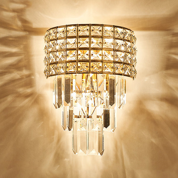 Geometrische Multi-Lights-Wandleuchten Moderner Kristallwandmontageleuchte in Gold