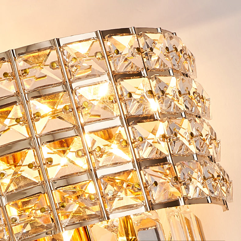 Geometrische Multi-Lights-Wandleuchten Moderner Kristallwandmontageleuchte in Gold