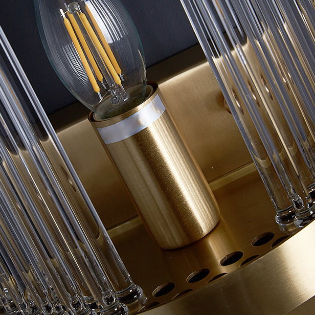 Geometrischer Schatten 2-Lights Wandleuchten Moderner Kristallwandmontageleuchte in Messing