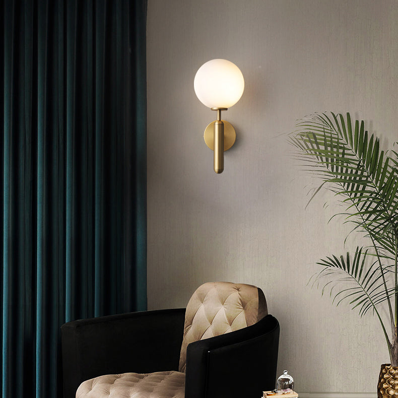 Glas Globus Wandbeleuchtung Merkmale moderner Stil 1 Lichtwandmontiertes Leuchten in Gold