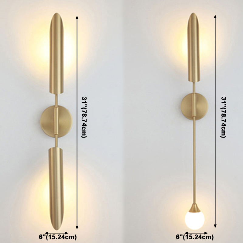 Metall Geometrische Wandbeleuchtung Merkmale moderner Stil 2 Leuchten Wandmontierte Leuchte in Gold