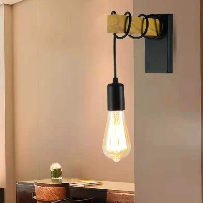 Holzwandbeleuchtung Vorrichtungen zeitgenössischer Stil 1 Lichtwandmontierte Leuchte