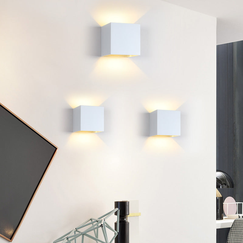 Metall quadratische Wandlampen zeitgenössische 1 leichte LED -Wandleuchte Leuchte