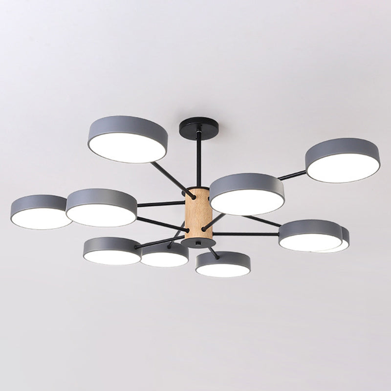 Moderne stijl cilinder kroonluchter verlichtingsarmaturen multi -lights metalen hangende lampen