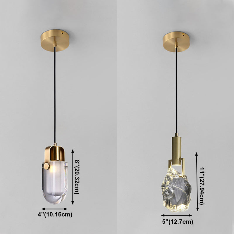 Einzigartige Schattenhänge -Beleuchtung postmoderner Stil Kristall 1 Lichter Anhängerlampe für Wohnzimmer