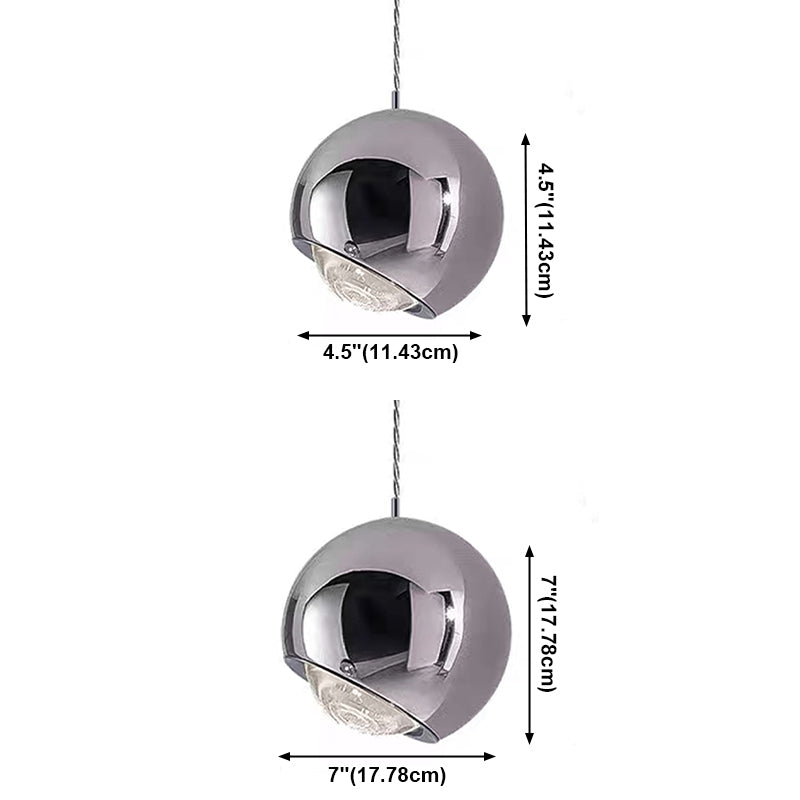 Spherical Shade Hanging Lighting Postmodern Style Metal 1 Lights Pendant Lamp for Bedroom