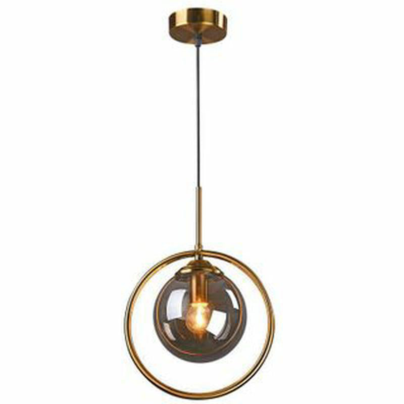 Glasbronze -Anhänger Licht im modernen Luxusstil Iron Globe Hanging Lampe für Innenräume