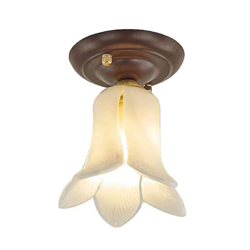 Lily/Tulp metalen plafondlamp landelijk 1-lichts woonkamer LED inbouwverlichting in wit/geel/paars