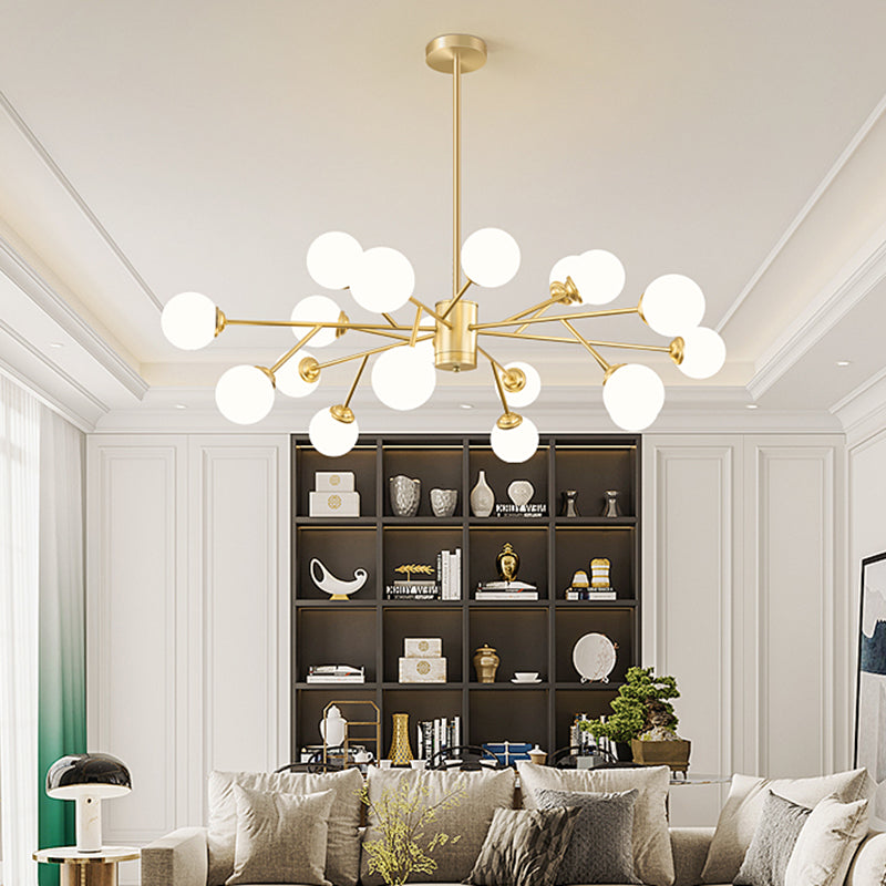 Gouden eenvoud Suspensie hanglamp metalen kroonluchter lamp voor woonkamer