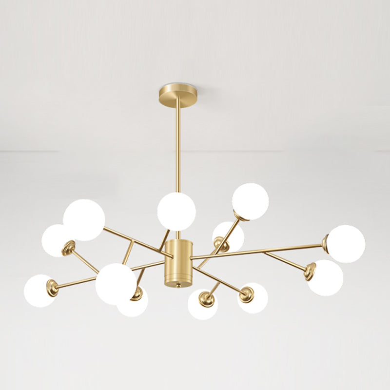 Gouden eenvoud Suspensie hanglamp metalen kroonluchter lamp voor woonkamer