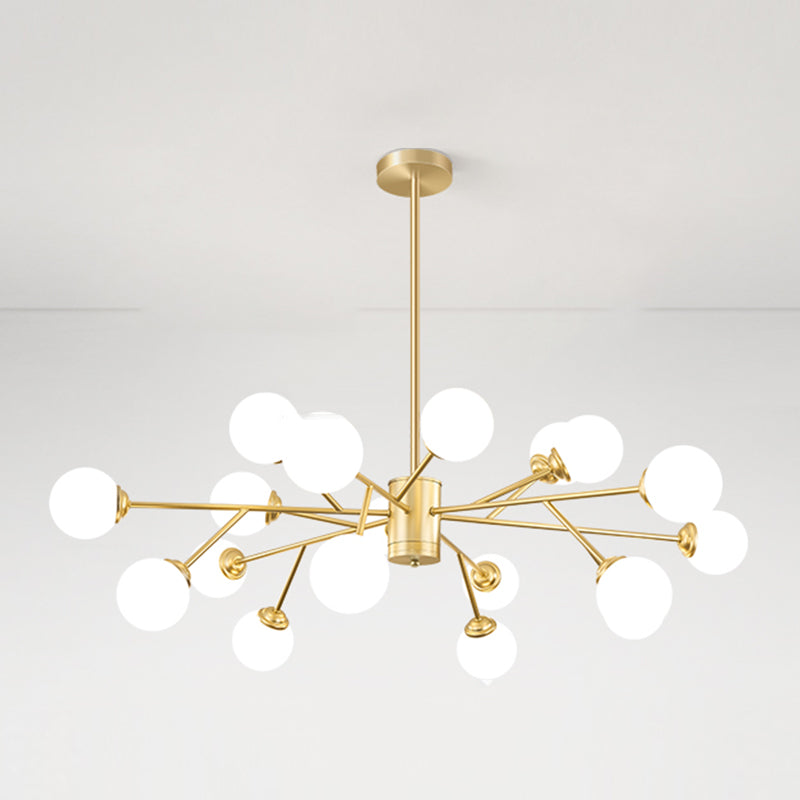 Gouden eenvoud Suspensie hanglamp metalen kroonluchter lamp voor woonkamer