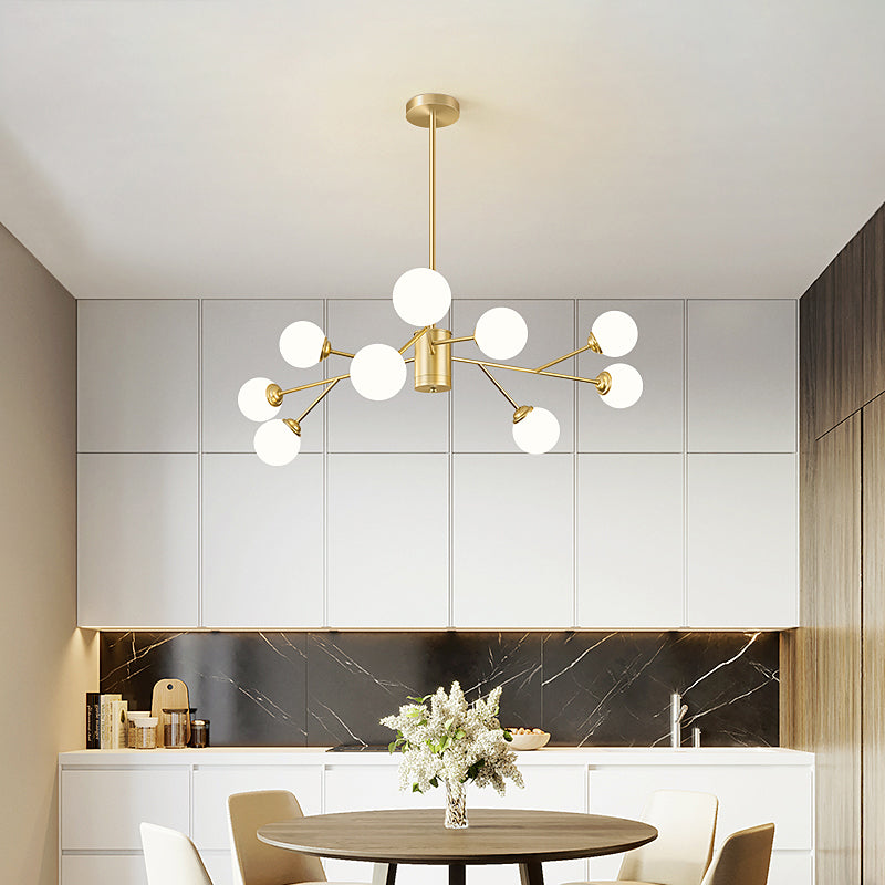 Gouden eenvoud Suspensie hanglamp metalen kroonluchter lamp voor woonkamer