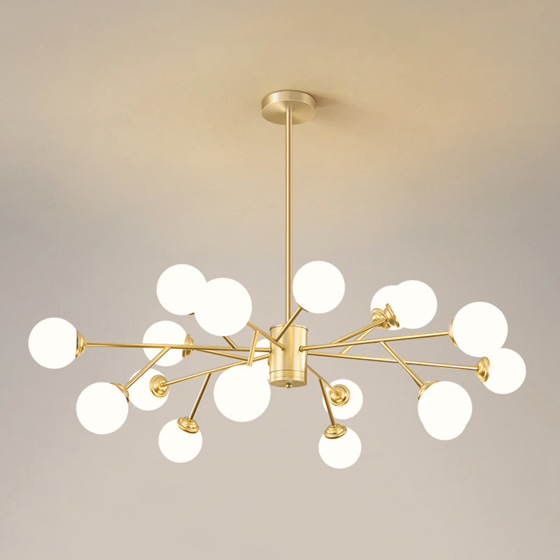 Gouden eenvoud Suspensie hanglamp metalen kroonluchter lamp voor woonkamer