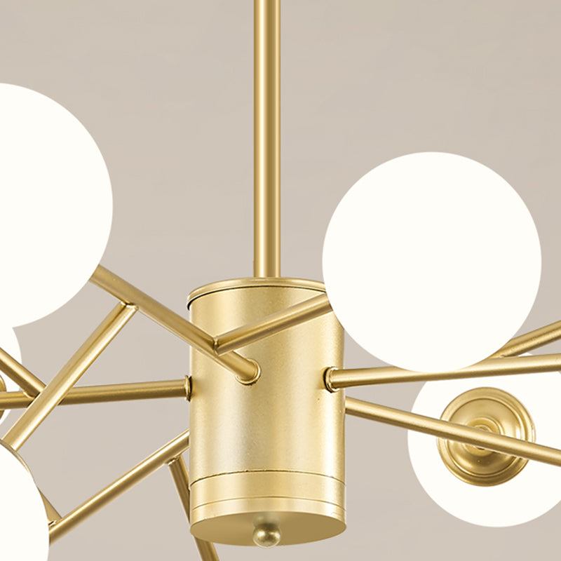Gouden eenvoud Suspensie hanglamp metalen kroonluchter lamp voor woonkamer