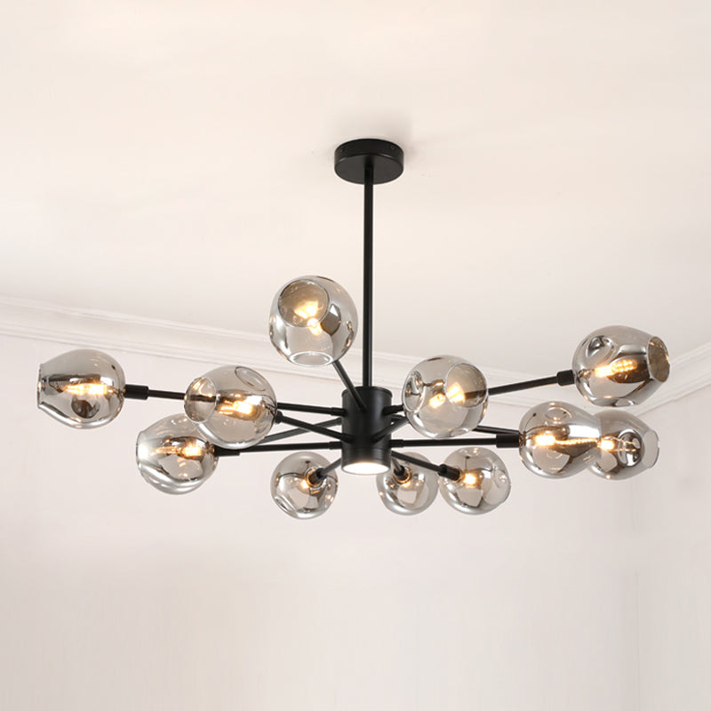 Goud moderne stijl kroonluchter licht sputnik ontwerpglas hanglampje voor slaapkamer