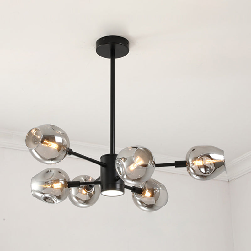 Goud moderne stijl kroonluchter licht sputnik ontwerpglas hanglampje voor slaapkamer